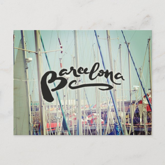 Barcelona Spanien Port Europe Wanderlust Postkarte (Vorderseite)