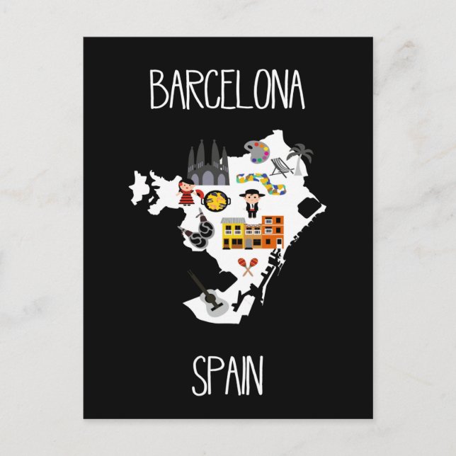 Barcelona, Spanien Postkarte (Vorderseite)