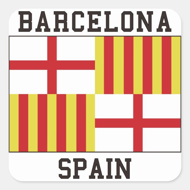Barcelona Spanien Quadratischer Aufkleber (Vorderseite)