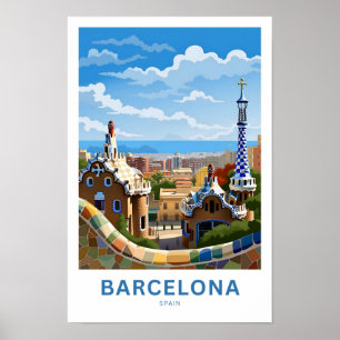 Barcelona Spanien Reisedrucke Poster