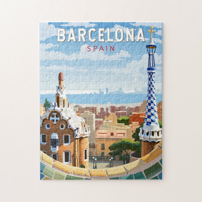 Barcelona Spanien Reisen Kunst Vintag (Vertikal)