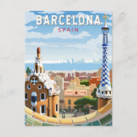 Barcelona Spanien Reisen Kunst Vintag