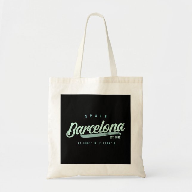 Barcelona Spanien Reisen Retro Hoodie Tragetasche (Vorne)
