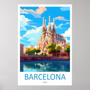 Barcelona Spanien Reiseplakat 3 Poster