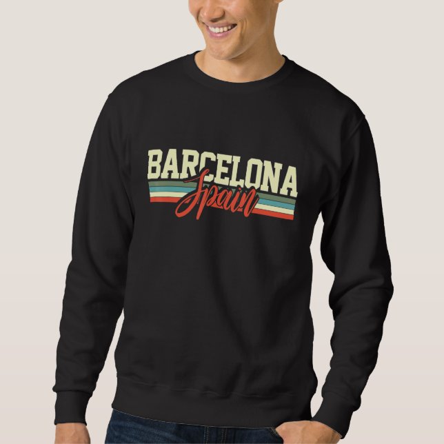 Barcelona Spanien Retro Sweatshirt (Vorderseite)