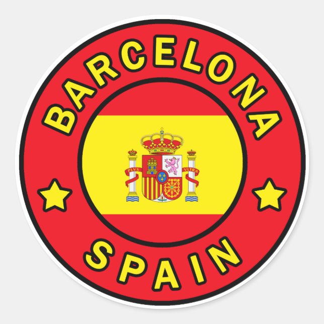 Barcelona Spanien Runder Aufkleber (Vorderseite)