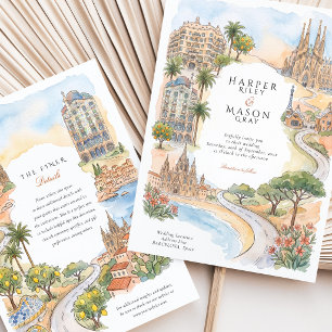 Barcelona Spanien Sagrada Familia Gaudi Hochzeit Einladung