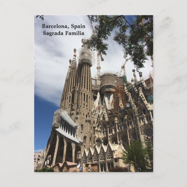 Barcelona Spanien Sagrada Familia Postkarte (Vorderseite)