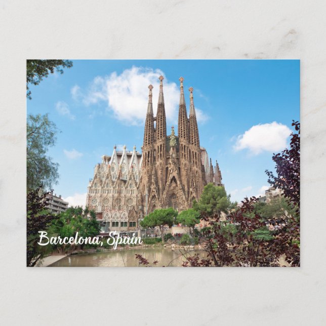Barcelona, Spanien Sagrada Familia Temple Postkarte (Vorderseite)