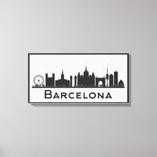 Barcelona, Spanien   schwarze u. weiße Leinwanddruck