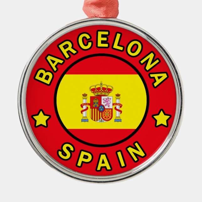 Barcelona Spanien Silbernes Ornament (Vorne)