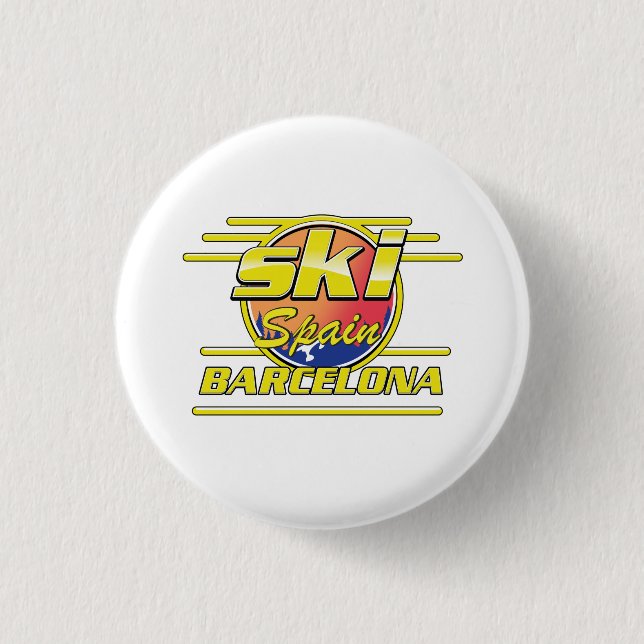 Barcelona Spanien - Ski-Logo Button (Vorderseite)