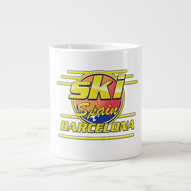 Barcelona Spanien - Ski-Logo Jumbo-Tasse (Vorderseite)