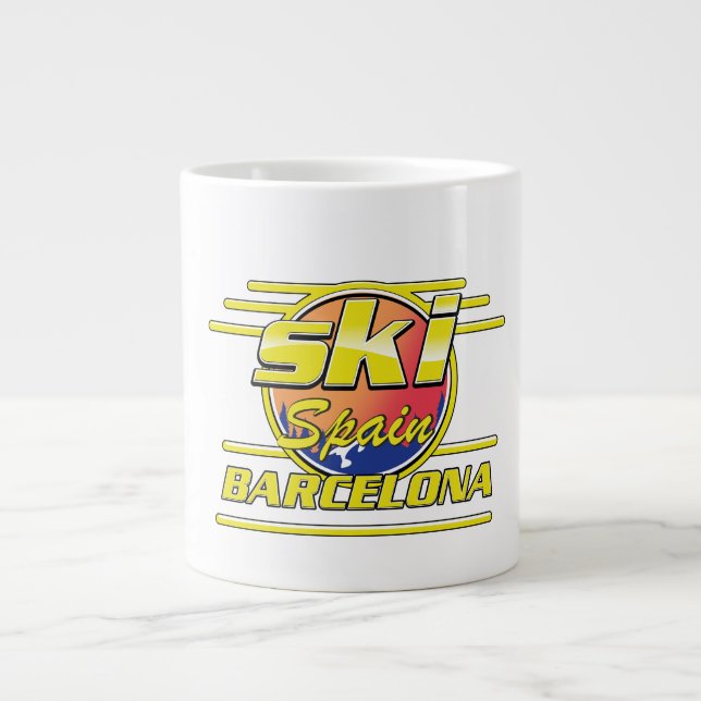 Barcelona Spanien - Ski-Logo Jumbo-Tasse (Vorderseite)