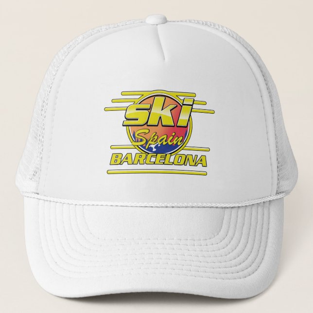 Barcelona Spanien - Ski-Logo Truckerkappe (Vorderseite)