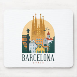 Barcelona Spanien Skyline Mousepad