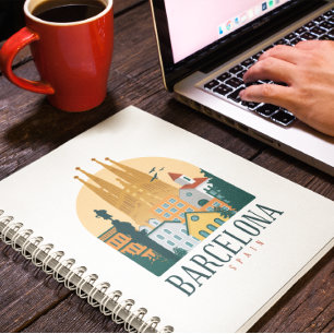 Barcelona Spanien Skyline-Notebook Notizblock
