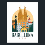 Barcelona Spanien Skyline Poster<br><div class="desc">Atemberaubendes und einzigartiges Barcelona Spanien Skyline Poster mit den berühmten Sehenswürdigkeiten und Gebäude der spanischen Stadt. Ein großartiges Souvenirgeschenk für jeden Touristen,  Katalanen und jeden Liebsten. Kaufen Sie noch heute Ihren. Phantastische Polska Geschenkidee zum Geburtstag oder Weihnachten.</div>