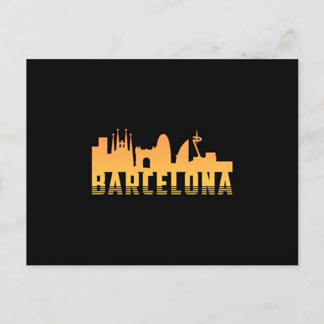 Barcelona Spanien Stadt Skyline Stadtscape Funny G Postkarte (Vorderseite)