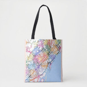 Barcelona Spanien Stadtplan Tasche