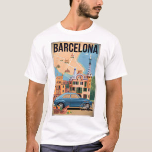 Barcelona Spanien Vintag T-Shirt