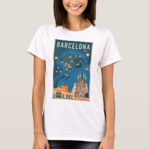 Barcelona Spanien Vintag T-Shirt