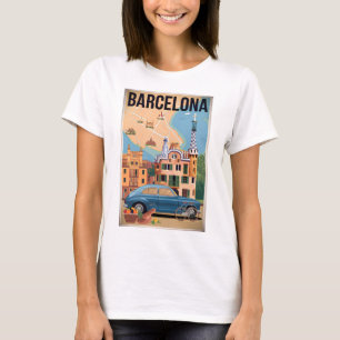 Barcelona Spanien Vintag T-Shirt
