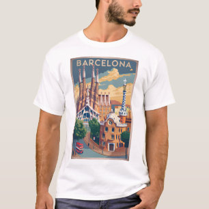 Barcelona Spanien Vintag T-Shirt