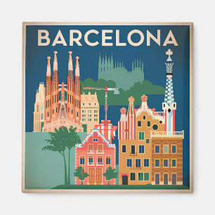 Barcelona Spanien vintage Magnet
