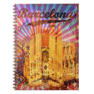 Barcelona, Spanien, Vintage Poster Notizblock
