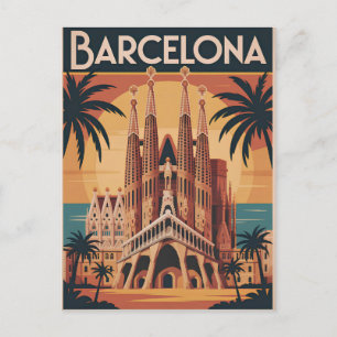Barcelona Spanien vintage Postkarte
