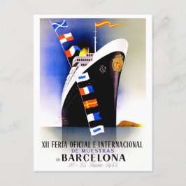 Barcelona Spanien Vintage Reise Postkarte