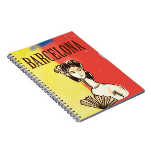 Barcelona Spanien Vintage-Reiseposter Notizblock