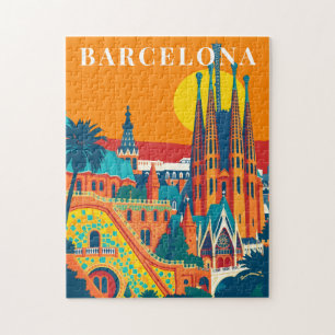 Barcelona Spanien Vintage-Reisepuzzle