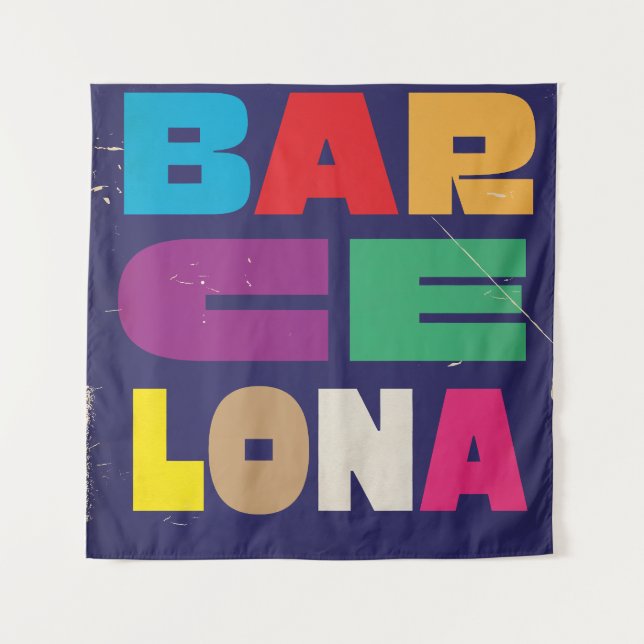 Barcelona Spanien Wandteppich (Vorderseite)
