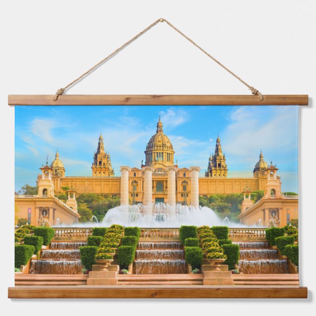 Barcelona Spanien Wandteppich Mit Holzrahmen (Vorne)