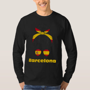 Barcelona Spanische Dame Spanienflagge T-Shirt