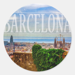 Barcelona-Stadt Runder Aufkleber