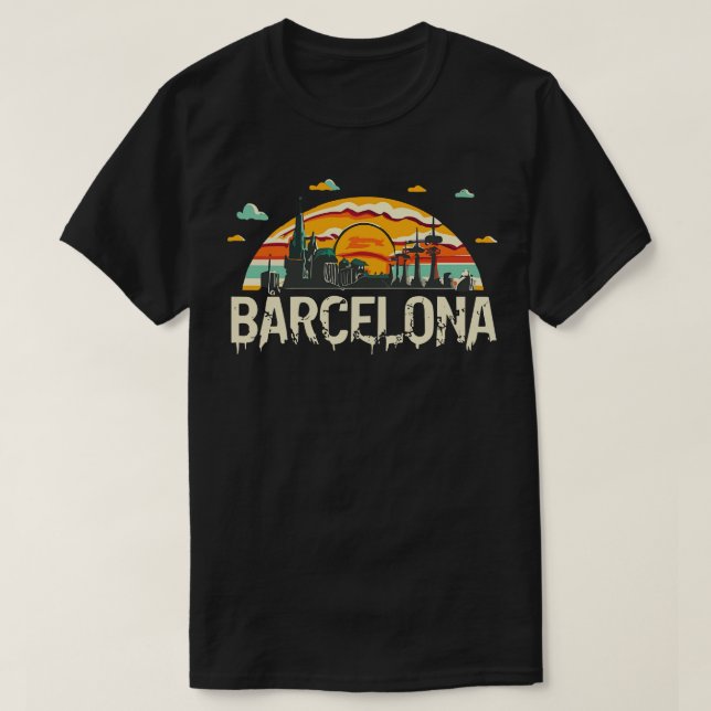 Barcelona Stadt Spanien T-Shirt (Design vorne)