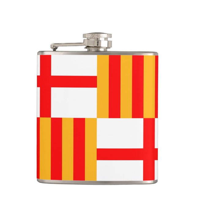 Barcelona-Stadtflagge Spanien Flachmann (Vorderseite)