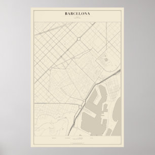 Barcelona-Straßenkarte Poster