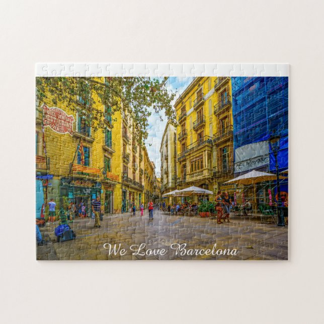 Barcelona Street Scene. Jigsaw Puzzle (Horizontal)