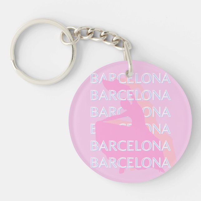 Barcelona Travel Art, Espagne, Pastel, Rose (Devant)