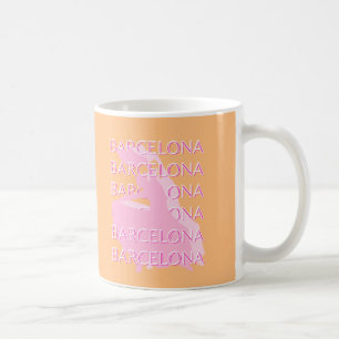 Barcelona Travel Art, Spanien, Orange, Pink Kaffeetasse