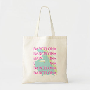 Barcelona Travel Art, Spanien Reisen Kunst, Rosa Tragetasche