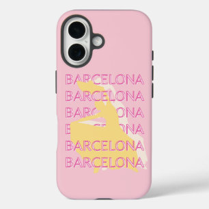 Barcelona Travel Art, Spanien, Travel Art, Pink iPhone 16 Hülle