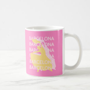 Barcelona Travel Art, Spanien, Travel Art, Pink Kaffeetasse