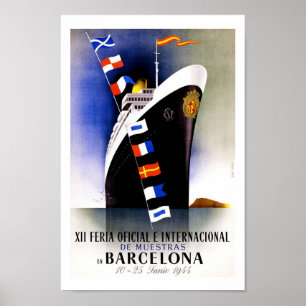 Barcelona Vintage Travel Poster