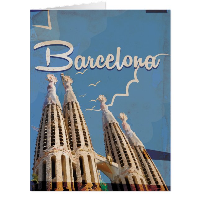 Barcelona Vintage Travel Poster (Vorderseite)