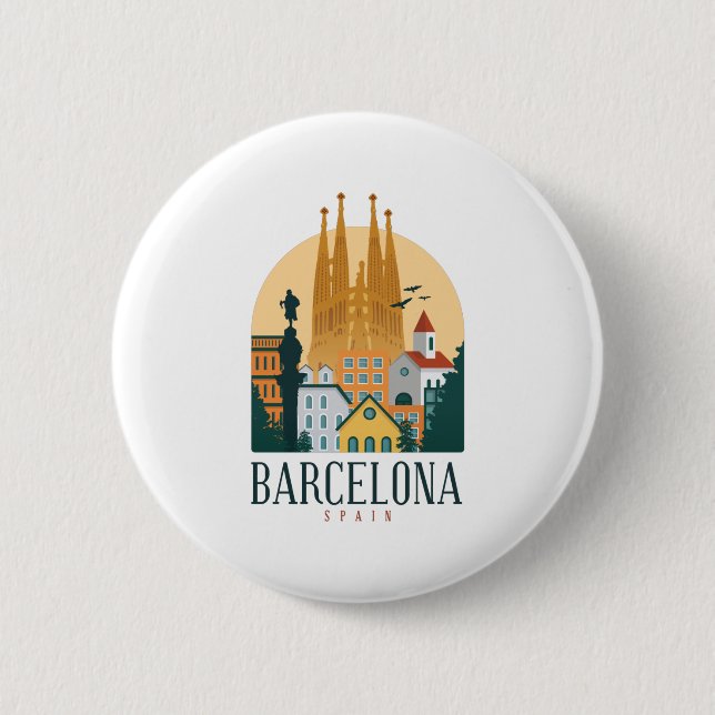 BarcelonaSkyline Button (Vorderseite)